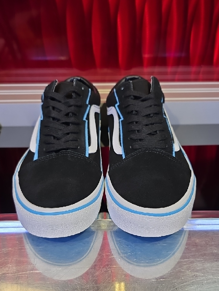 Vans Old Skool Bolt Pop Black Blue Men’s 11.5 Womens 13 Lightning Stripe Low Top